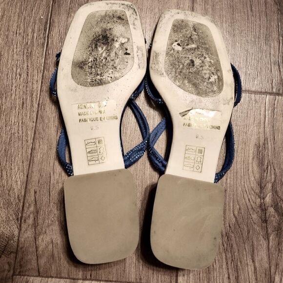 Jeffrey Campbell Sparkly Rhinestone Kitten Heel Shoes Blue Size 6.5 - Picture 10 of 12